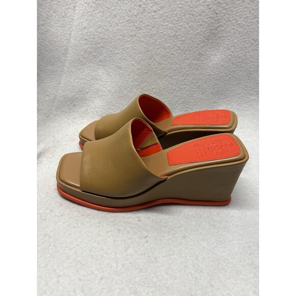 Vince Camuto Platform Slide Sandals Falivda Maple Size 9 Leather NWOT - Picture 3 of 6